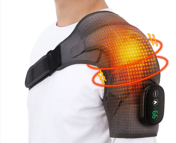 Electric Shouldert Heating Pad Vibration Muscle Relax Belt Thermal Massager Shoulder Neck Health Care Support Brace